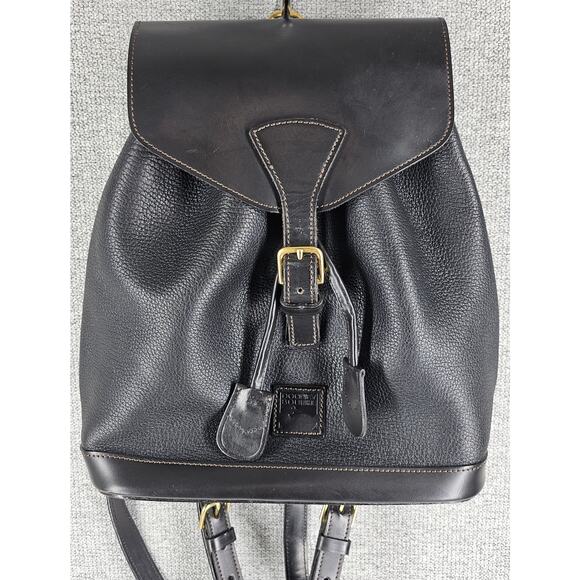 DOONEY & BOURKE VINTAGE 80's WOMEN'S BLACK AWL LEATHER BACKPACK 12x10x4" - Picture 11 of 16